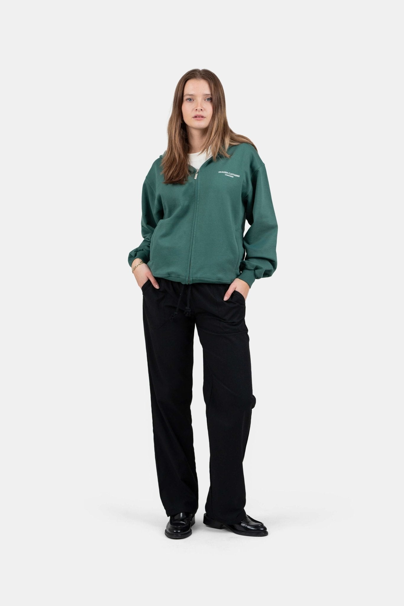 UNMARKED Zip-Hoodie Grøn | Skagen-clothing.dk